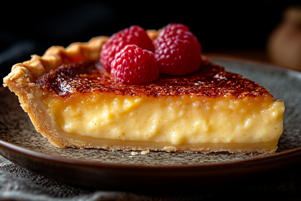 A freshly baked buttermilk pie with a golden crust and creamy custard filling, highlighting solutions to the question 'Why won’t my buttermilk pie set?